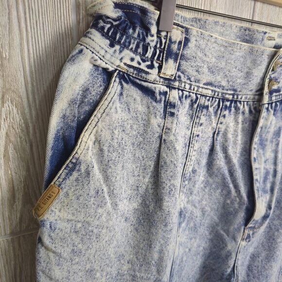 Vintage PS Gitano Women’s 36 Acid Wash Cropped Mom Jeans Button Fly Hipster - Picture 2 of 9